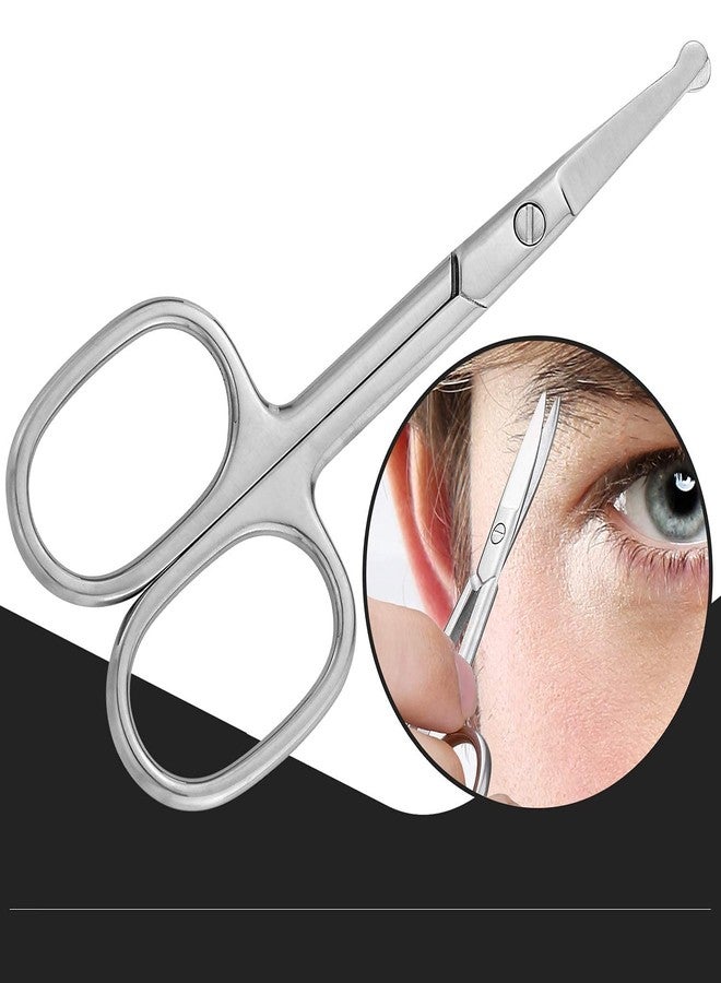 Ghelonadi Stainless Steel Grooming Scissors Small Curved & Rounded Tip Nose Hair Clipper, Eyebrow Scissor Mustache Trimming (Pack of 2) - Image 4
